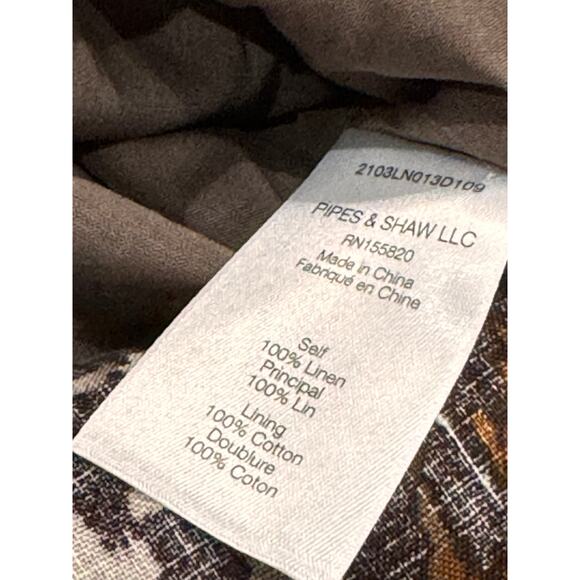 VERONICA BEARD Seki Leopard Print Linen Midi Dress In Brown 14 /Large - Picture 11 of 13